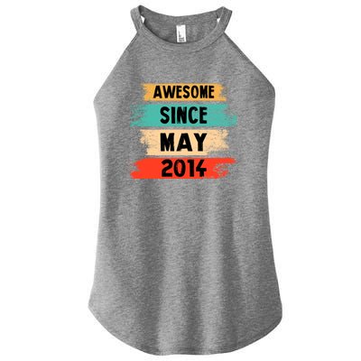 Awesome Since March 2014 Vintage 8 Gift Women's Perfect Tri Rocker Tank