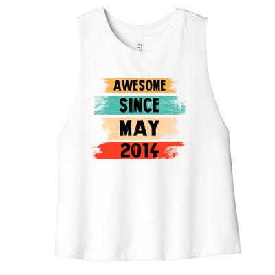 Awesome Since March 2014 Vintage 8 Gift Women's Racerback Cropped Tank