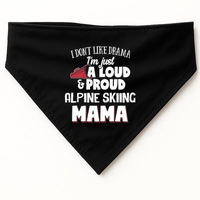 Alpine Skiing Mom Design Loud And Proud Mama! Cool Gift USA-Made Doggie Bandana