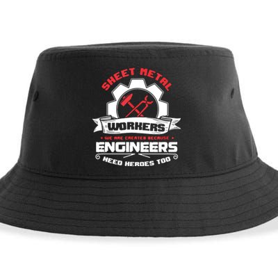 Awesome Sheet Metal Worker Engineer's Heroes Welder Sustainable Bucket Hat