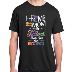 Aquarius Symbole Mom With Tattoos Pretty Eyes Thick Thighs Great Gift Adult ChromaSoft Performance T-Shirt