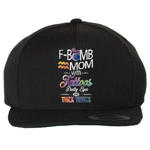 Aquarius Symbole Mom With Tattoos Pretty Eyes Thick Thighs Great Gift Wool Snapback Cap