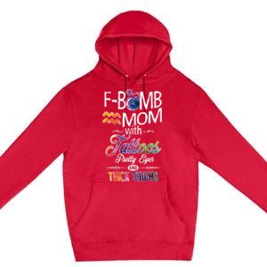 Aquarius Symbole Mom With Tattoos Pretty Eyes Thick Thighs Great Gift Premium Pullover Hoodie