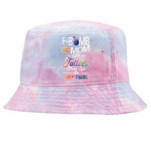 Aquarius Symbole Mom With Tattoos Pretty Eyes Thick Thighs Great Gift Tie-Dyed Bucket Hat