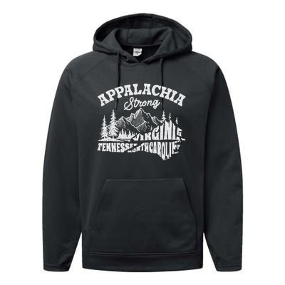 Appalachia Strong Mountain Outdoors Hiking Nc Design Performance Fleece Hoodie