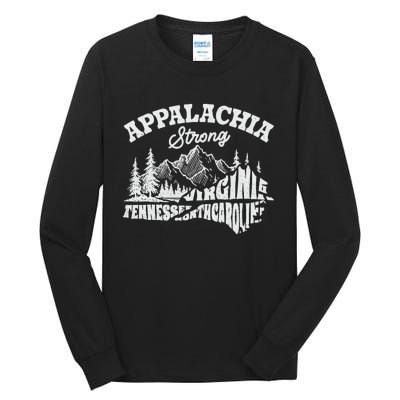 Appalachia Strong Mountain Outdoors Hiking Nc Design Tall Long Sleeve T-Shirt