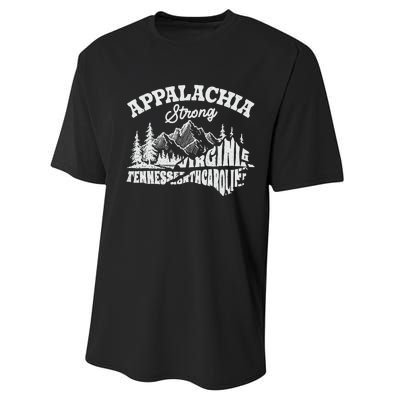 Appalachia Strong Mountain Outdoors Hiking Nc Design Performance Sprint T-Shirt