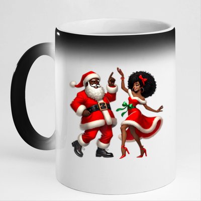 African Santa Mrs Claus Dancing African American Christmas 11oz Black Color Changing Mug