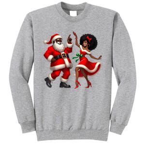 African Santa Mrs Claus Dancing African American Christmas Tall Sweatshirt