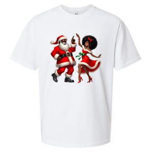 African Santa Mrs Claus Dancing African American Christmas Sueded Cloud Jersey T-Shirt