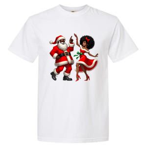 African Santa Mrs Claus Dancing African American Christmas Garment-Dyed Heavyweight T-Shirt