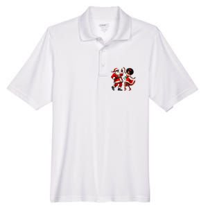 African Santa Mrs Claus Dancing African American Christmas Men's Origin Performance Pique Polo