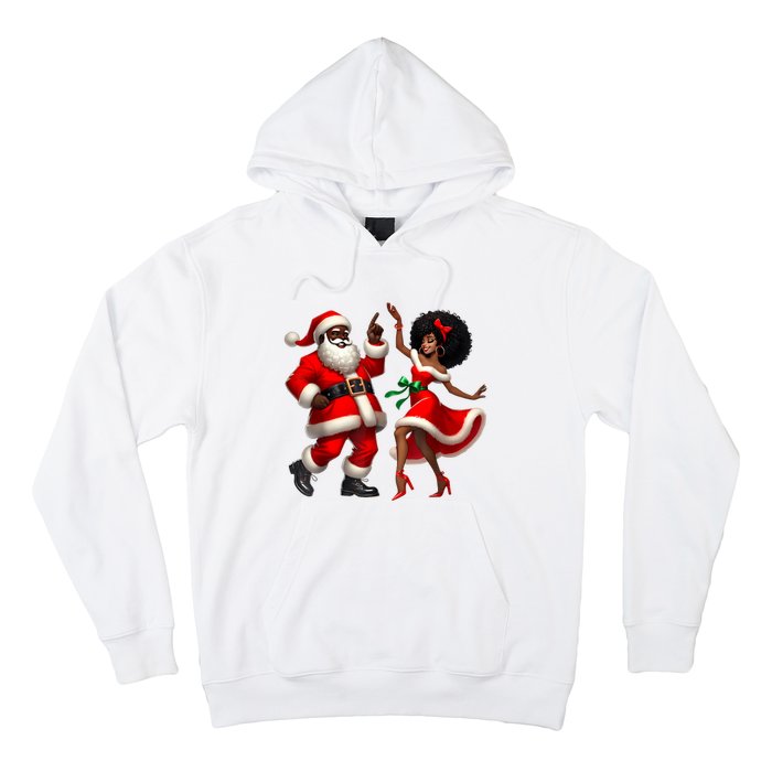 African Santa Mrs Claus Dancing African American Christmas Hoodie