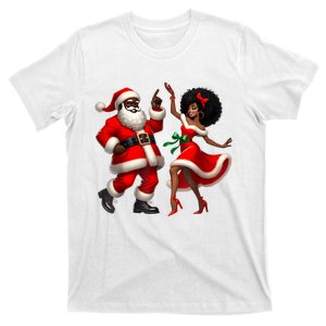 African Santa Mrs Claus Dancing African American Christmas T-Shirt