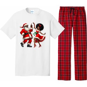 African Santa Mrs Claus Dancing African American Christmas Pajama Set