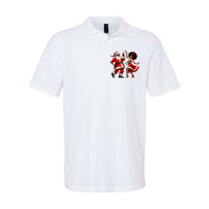 African Santa Mrs Claus Dancing African American Christmas Softstyle Adult Sport Polo