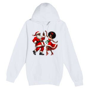 African Santa Mrs Claus Dancing African American Christmas Premium Pullover Hoodie