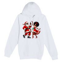 African Santa Mrs Claus Dancing African American Christmas Premium Pullover Hoodie