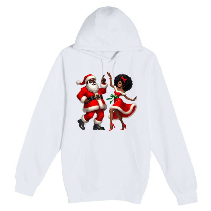 African Santa Mrs Claus Dancing African American Christmas Premium Pullover Hoodie