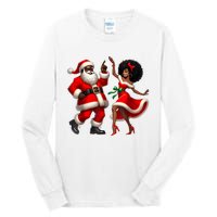 African Santa Mrs Claus Dancing African American Christmas Tall Long Sleeve T-Shirt