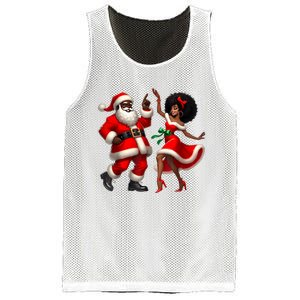 African Santa Mrs Claus Dancing African American Christmas Mesh Reversible Basketball Jersey Tank