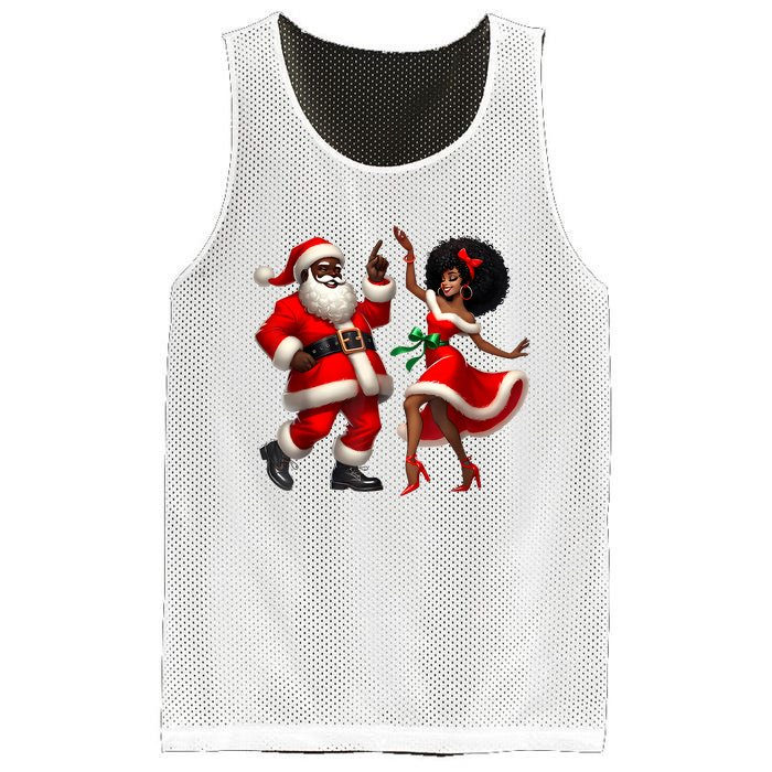 African Santa Mrs Claus Dancing African American Christmas Mesh Reversible Basketball Jersey Tank