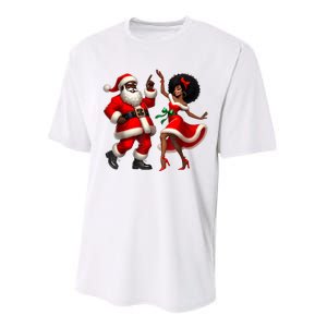 African Santa Mrs Claus Dancing African American Christmas Performance Sprint T-Shirt