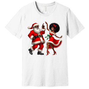 African Santa Mrs Claus Dancing African American Christmas Premium T-Shirt