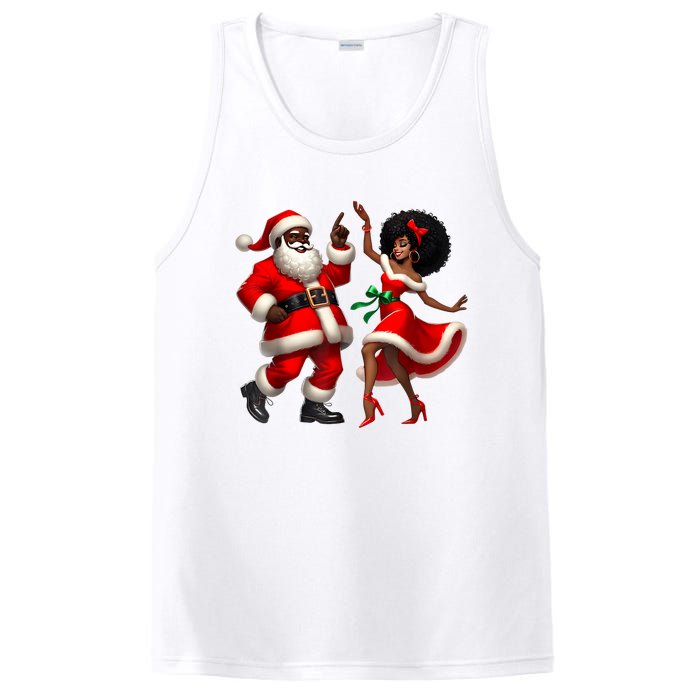 African Santa Mrs Claus Dancing African American Christmas PosiCharge Competitor Tank