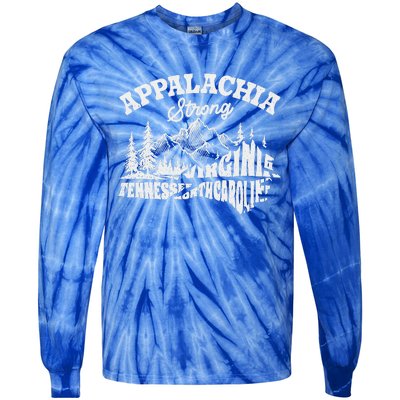 Appalachia Strong Mountain Outdoors Hiking Nc Tie-Dye Long Sleeve Shirt