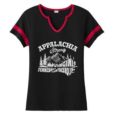 Appalachia Strong Mountain Outdoors Hiking Nc Design Ladies Halftime Notch Neck Tee