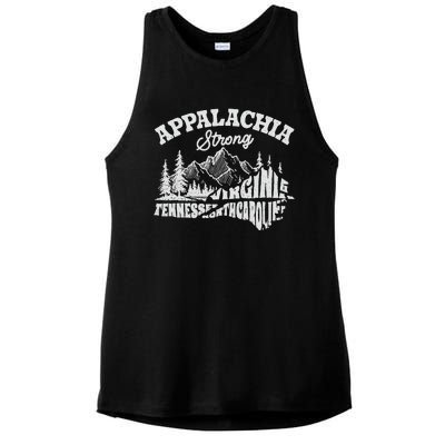 Appalachia Strong Mountain Outdoors Hiking Nc Design Ladies PosiCharge Tri-Blend Wicking Tank