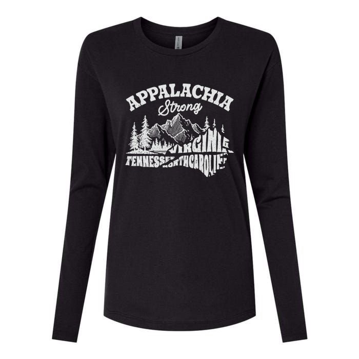 Appalachia Strong Mountain Outdoors Hiking Nc Design Womens Cotton Relaxed Long Sleeve T-Shirt