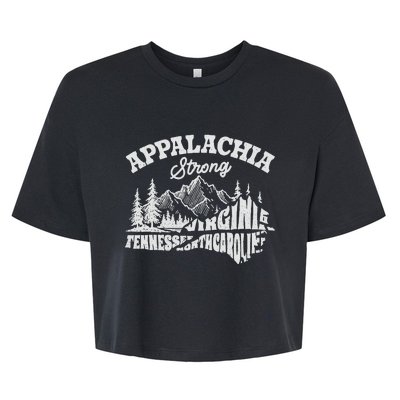 Appalachia Strong Mountain Outdoors Hiking Nc Design Bella+Canvas Jersey Crop Tee