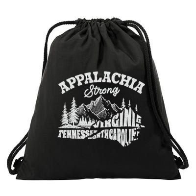 Appalachia Strong Mountain Outdoors Hiking Nc Design Drawstring Bag