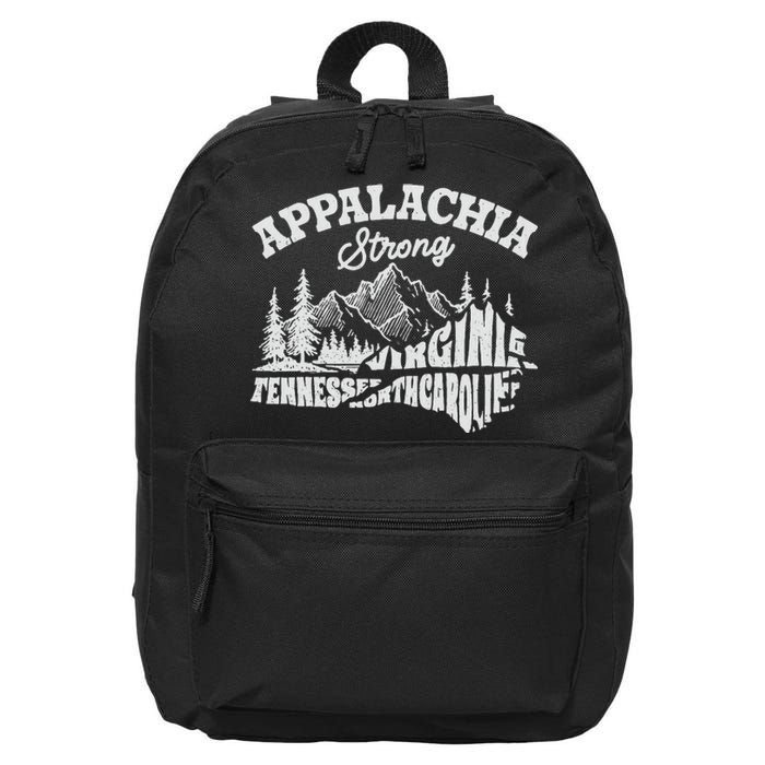 Appalachia Strong Mountain Outdoors Hiking Nc Design 16 in Basic Backpack