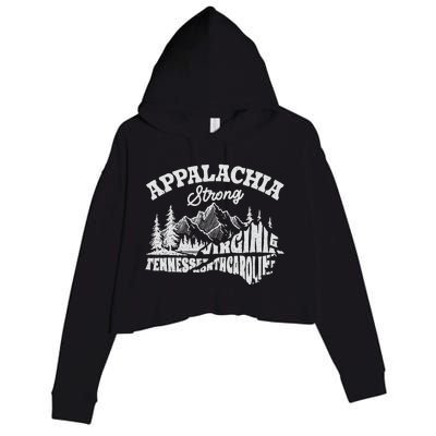 Appalachia Strong Mountain Outdoors Hiking Nc Design Crop Fleece Hoodie