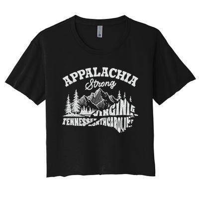 Appalachia Strong Mountain Outdoors Hiking Nc Design Women's Crop Top Tee