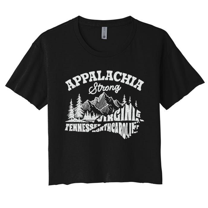 Appalachia Strong Mountain Outdoors Hiking Nc Design Women's Crop Top Tee