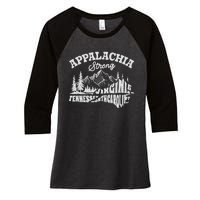 Appalachia Strong Mountain Outdoors Hiking Nc Design Women's Tri-Blend 3/4-Sleeve Raglan Shirt