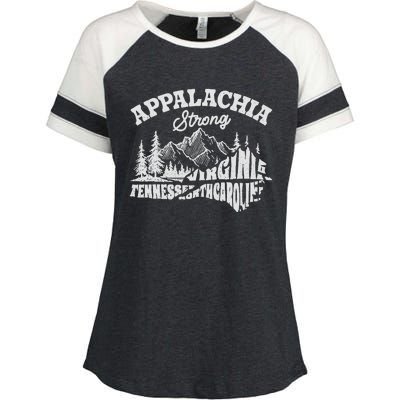 Appalachia Strong Mountain Outdoors Hiking Nc Design Enza Ladies Jersey Colorblock Tee