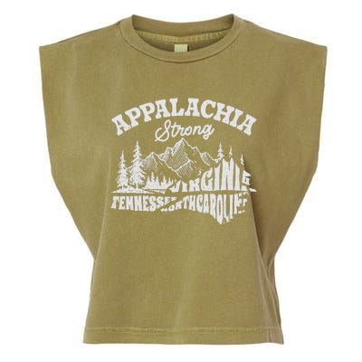 Appalachia Strong Mountain Outdoors Hiking Nc Design Garment-Dyed Women's Muscle Tee