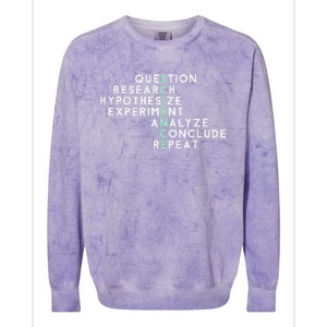 Acrostic Scientific Method Research Experiment Science Colorblast Crewneck Sweatshirt