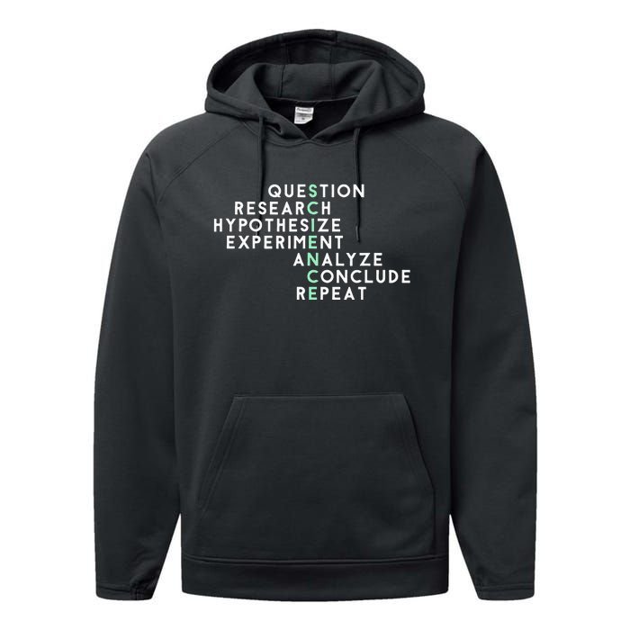 Acrostic Scientific Method Research Experiment Science Performance Fleece Hoodie