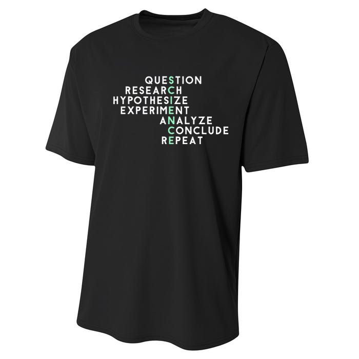 Acrostic Scientific Method Research Experiment Science Performance Sprint T-Shirt