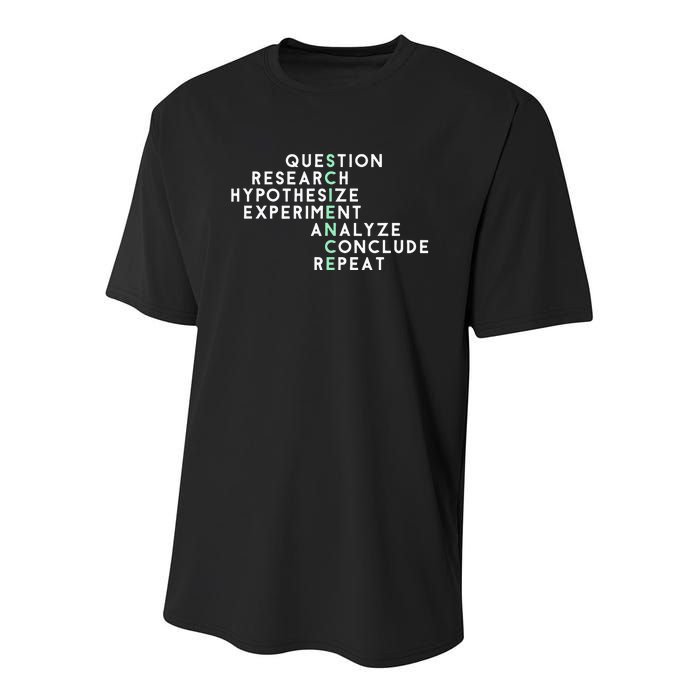 Acrostic Scientific Method Research Experiment Science Youth Performance Sprint T-Shirt