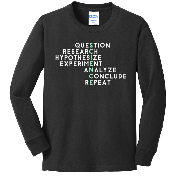 Acrostic Scientific Method Research Experiment Science Kids Long Sleeve Shirt