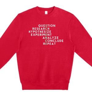 Acrostic Scientific Method Research Experiment Science Premium Crewneck Sweatshirt