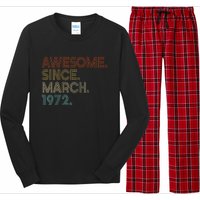 Awesome Since March 1972 Vintage 50Th Birthday Long Sleeve Pajama Set