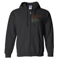 Awesome Since March 1972 Vintage 50Th Birthday Full Zip Hoodie